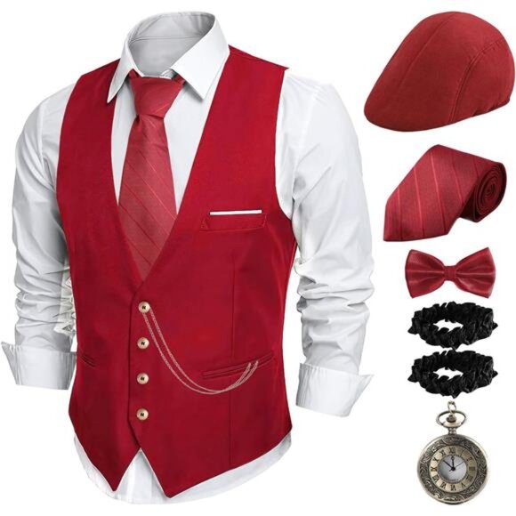 Other - Mens Roaring 20s Costumes Outfit Accessories Red
